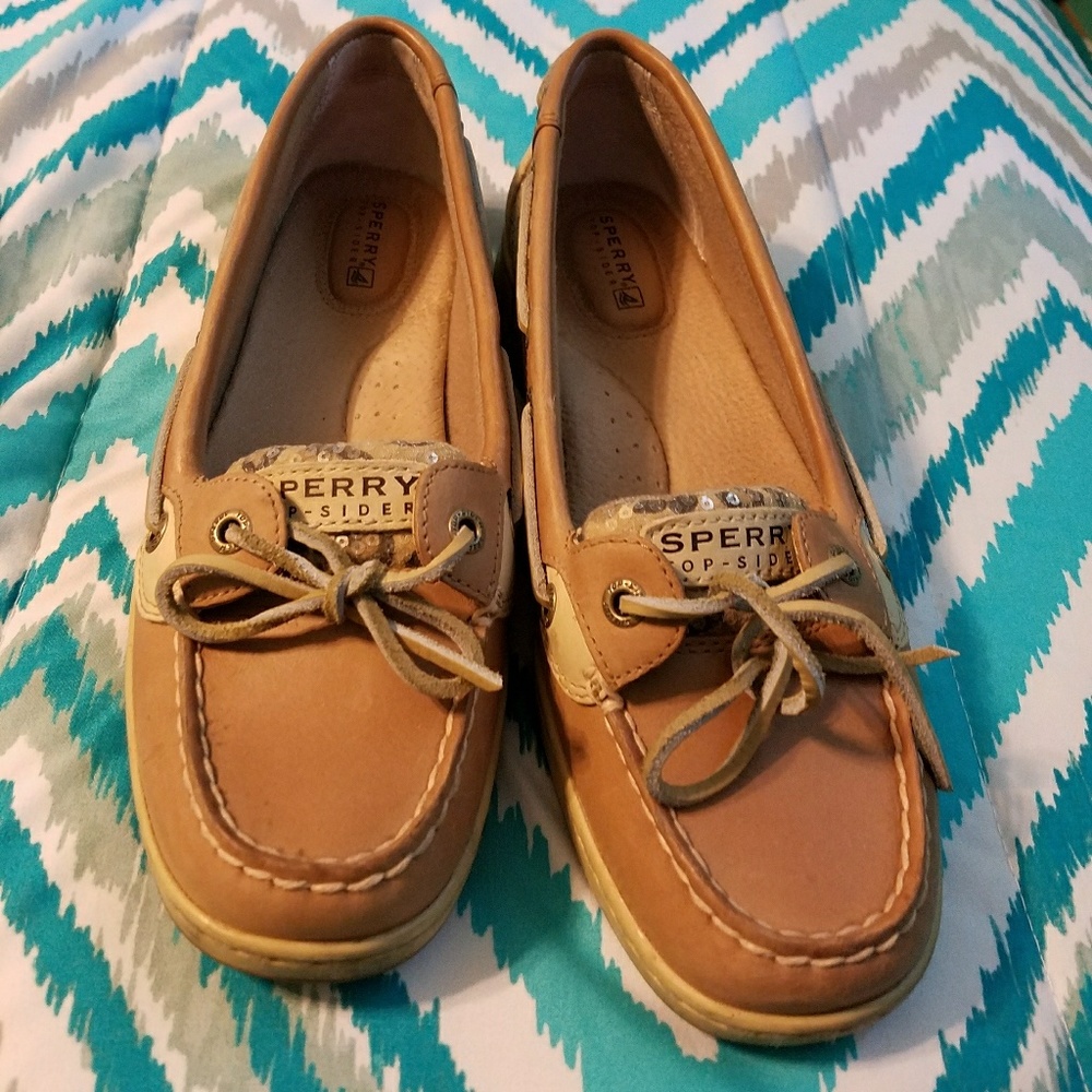 Sequin cheetah print Sperry