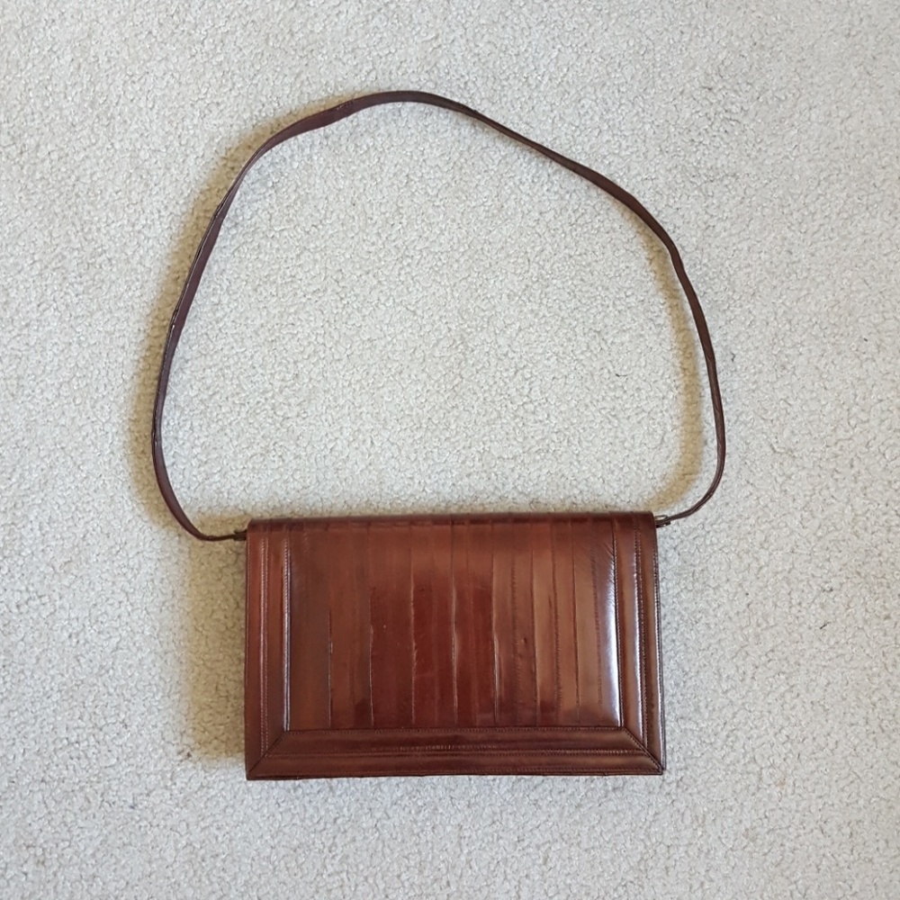 Vintage Leather purse/ clutch chestnut red