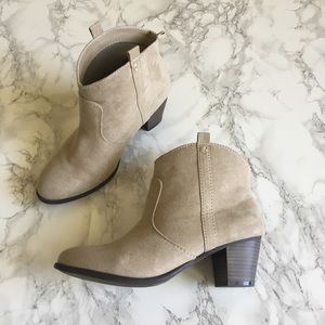Old Navy Tan Suede Ankle Booties