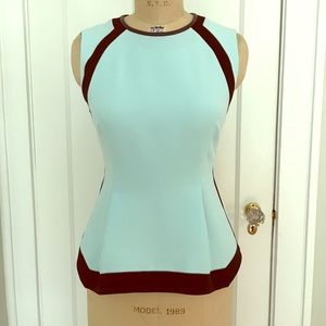 Beautiful O'2nd colorblock peplum top sz 6