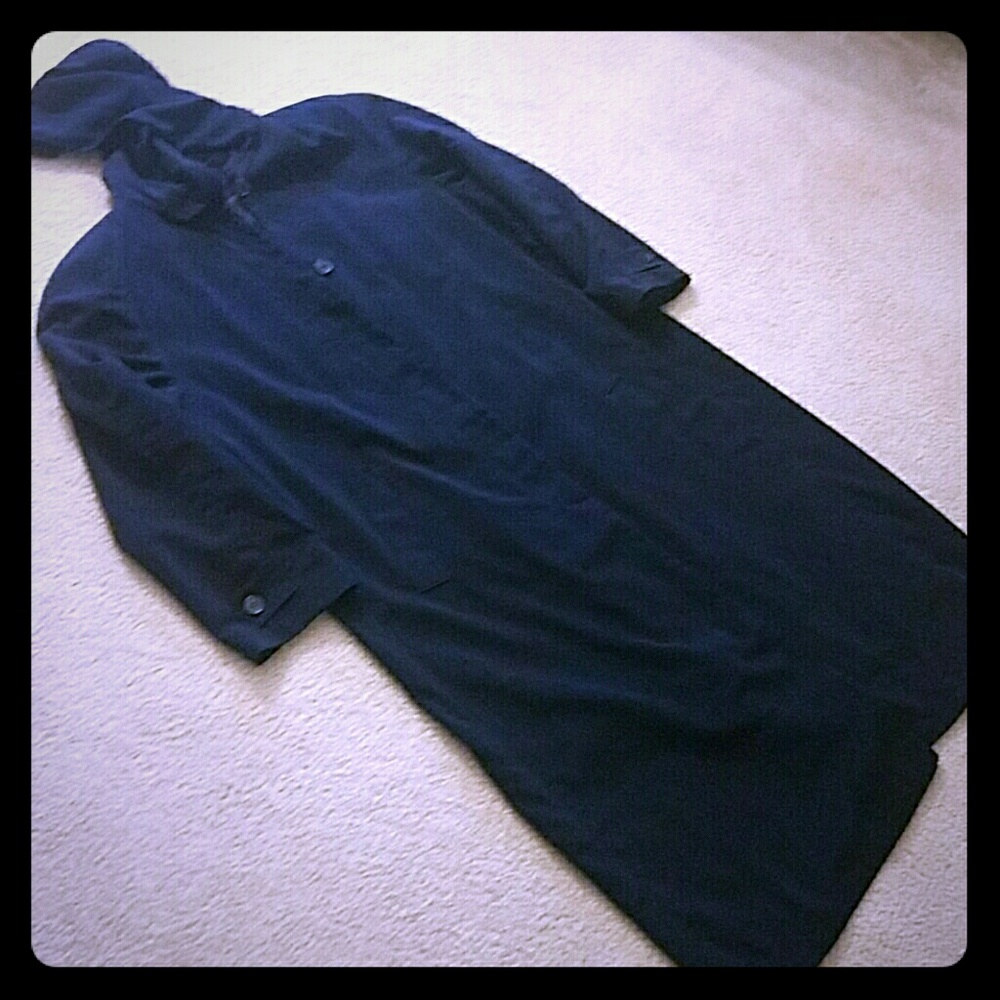 Julia Klein Full Length Navy Trench Coat Size 20 W