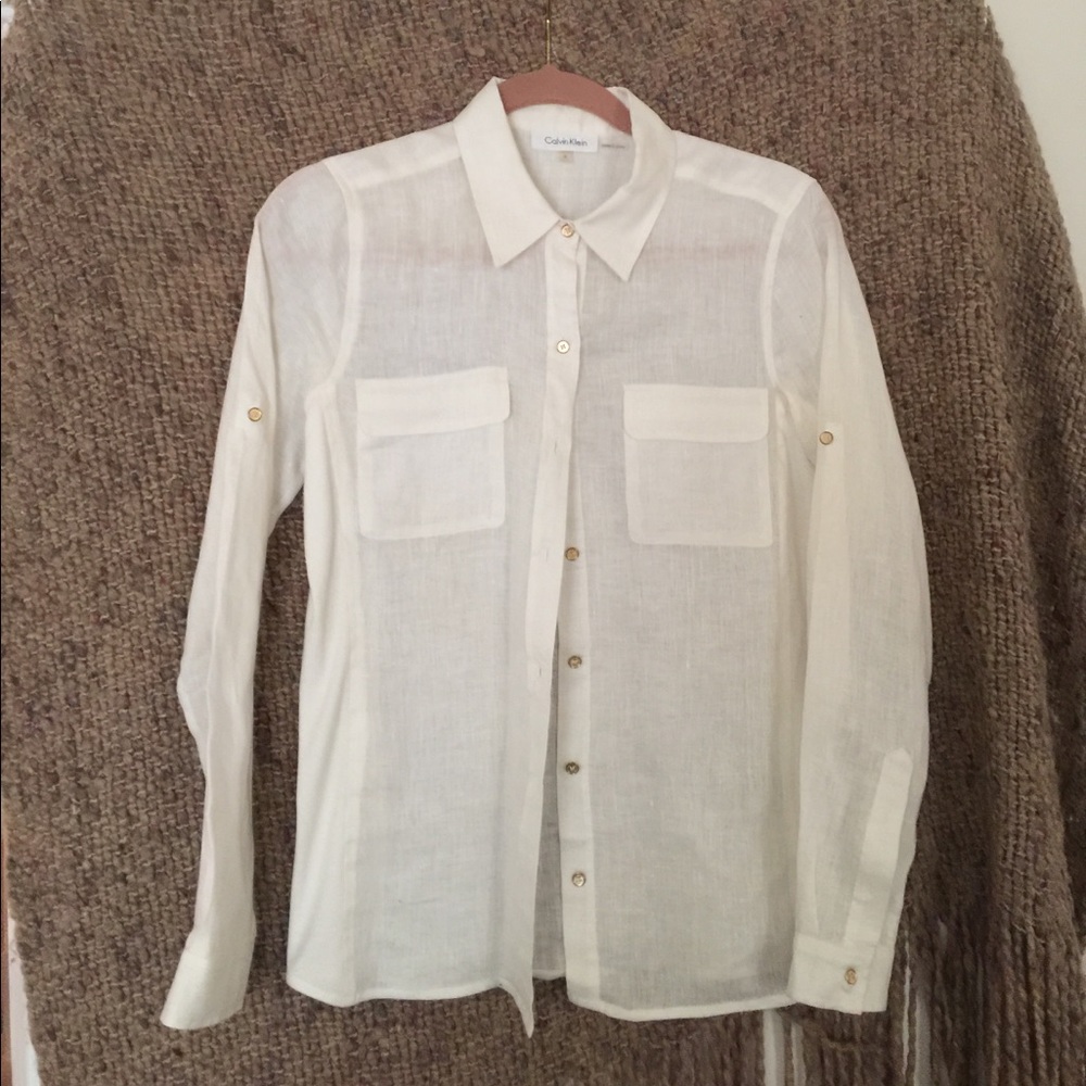 Cream linen blouse