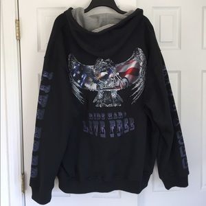 Live Free zip-up sweater