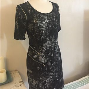 Gianni Bini zipper detail sheath dress 3/4 sleeve