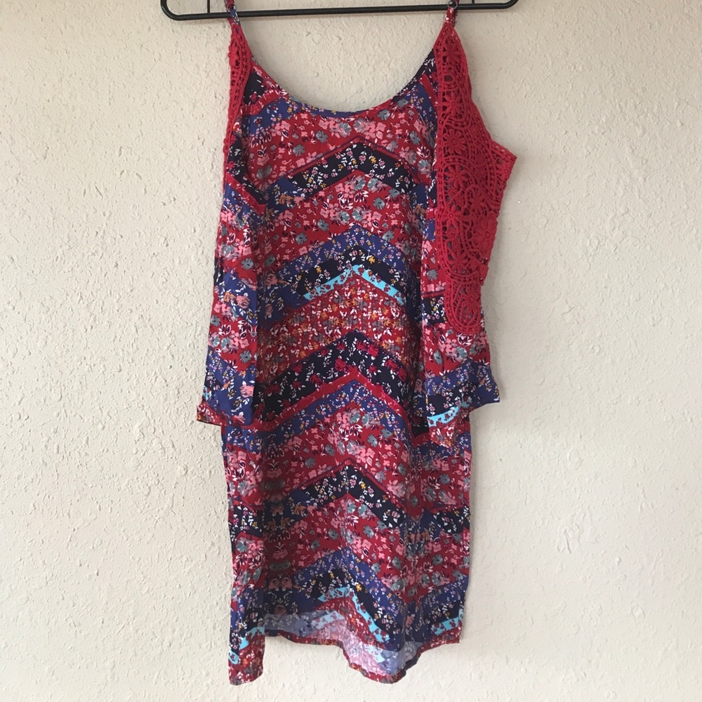 Cold shoulder printed dress