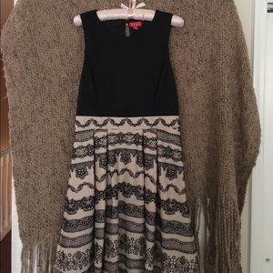 Fit and flare dress with pleats