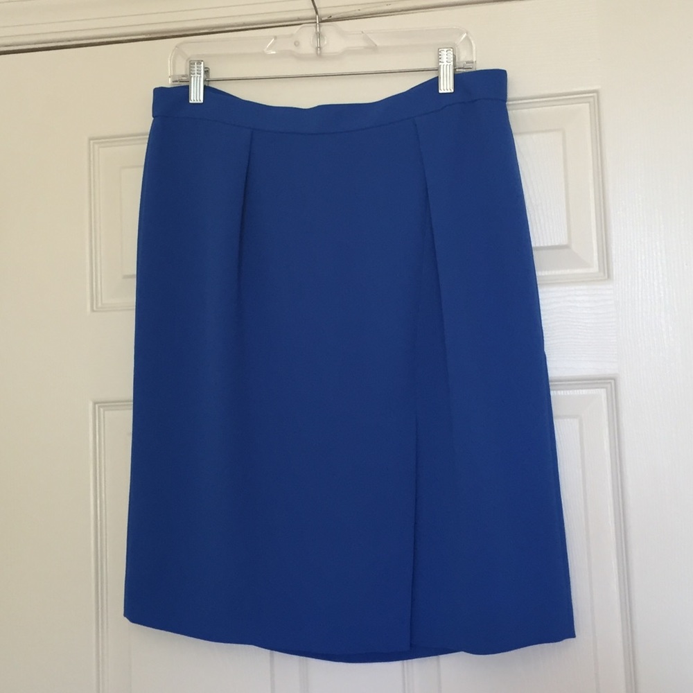 Jcrew Blue Front Slit Pencil Skirt, Size 12, NWT