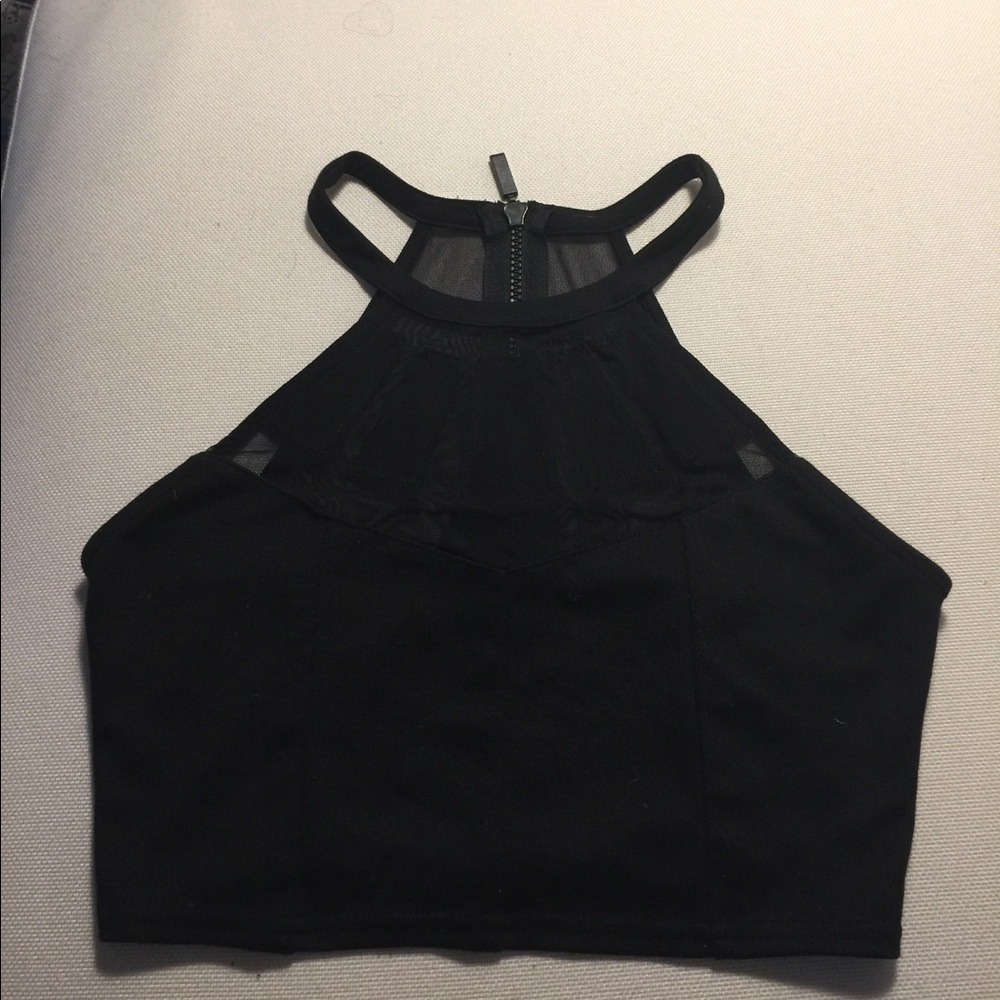 Sheer black  Silence and Noise crop top.