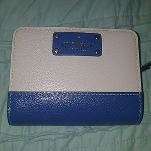 Kate Spade blue and cream leather wallet