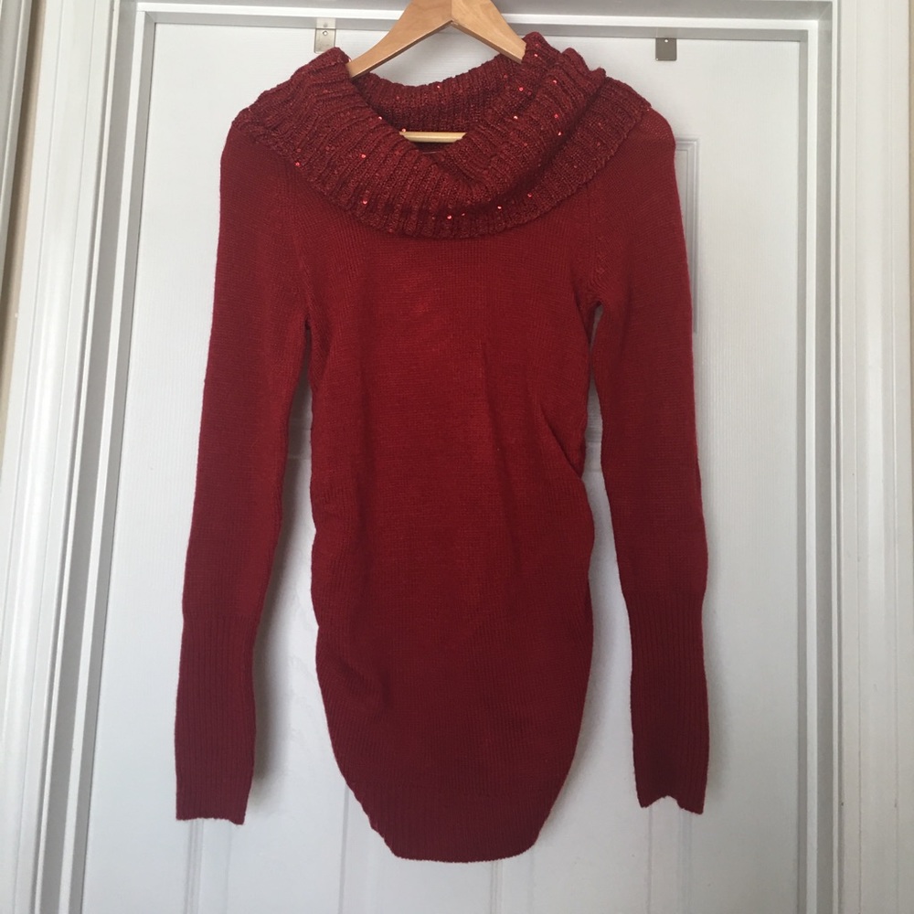 Red Cowl Neck Sweater