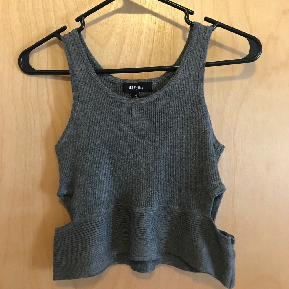 Grey Crop Top
