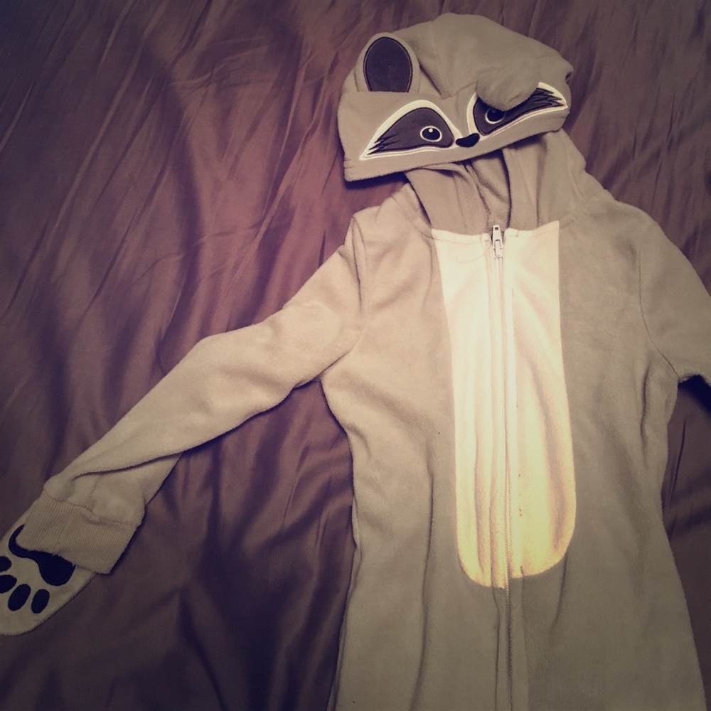 Raccoon onesie pajamas