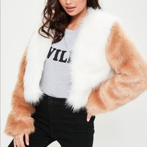 Missguided White Faux Fur Coat