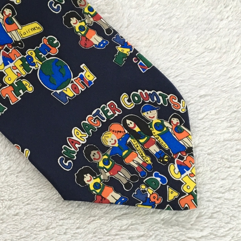 Character Counts Kids Can Make Difference blue tie