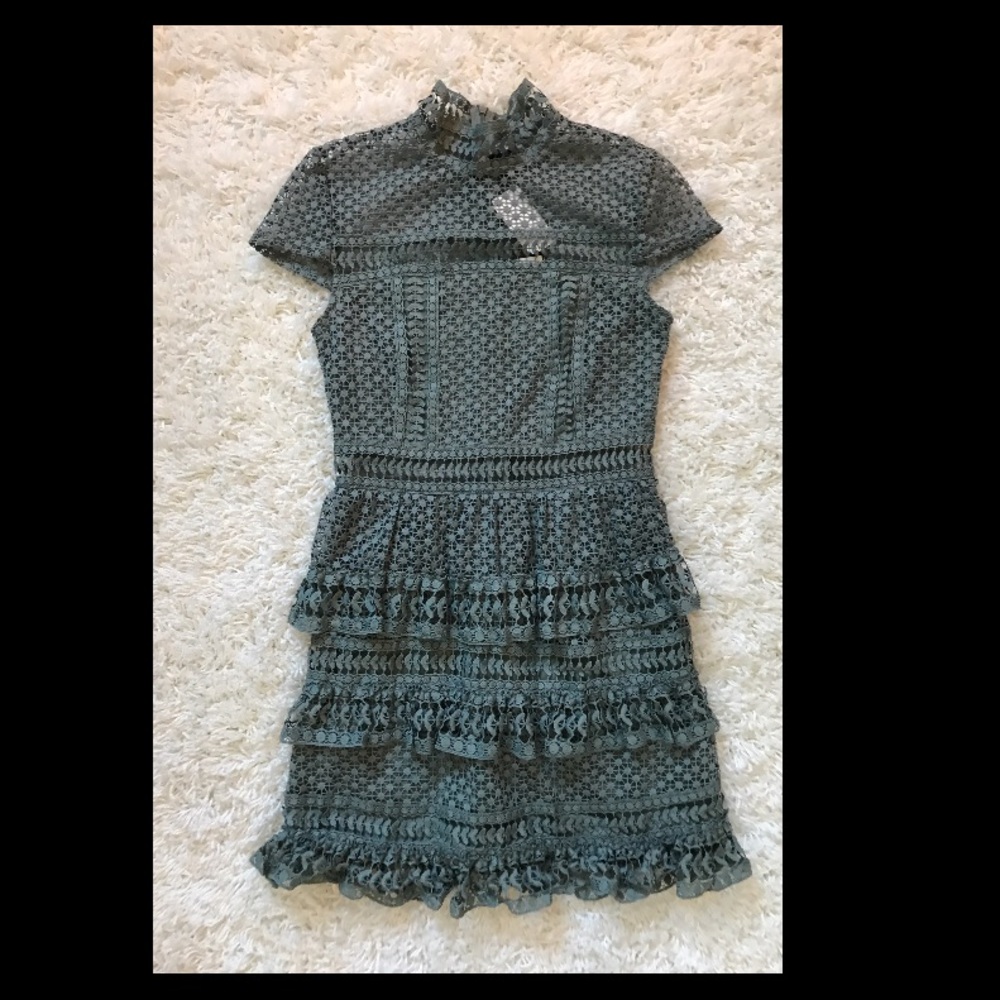 Brand New Grey lace ruffle dress!! NWT