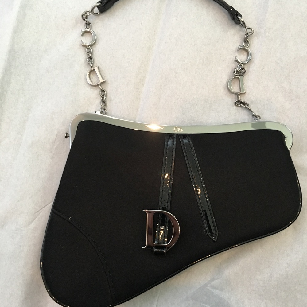 Black Mini Christian Dior evening bag