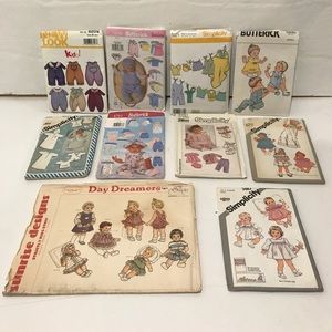 Vintage Butterick Simplicity baby infant patterns