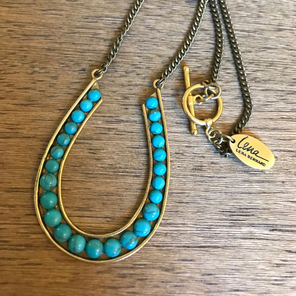 SOLD Turquoise southwestern horseshoe necklace