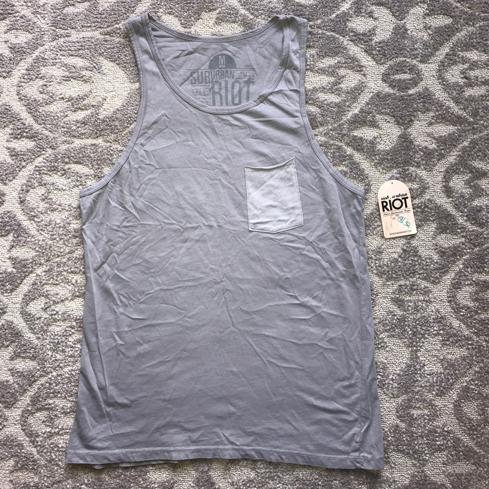 Grey men's Tank top with pocket
