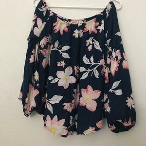 Billabong floral off the shoulder top