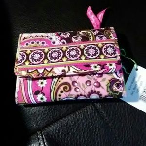 Vera Bradley Euro Wallet Very Berry Paisley NWT