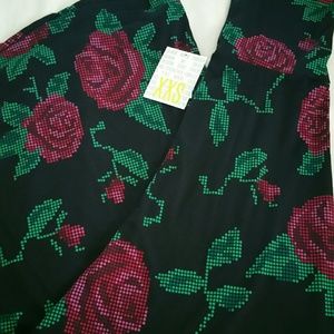 Lularoe XXS Maxi Roses Nwt