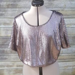 Ashley Nell Tipton Sequin Crop Top
