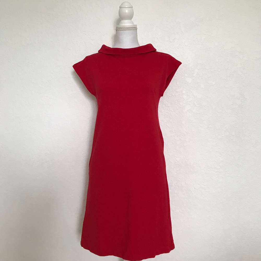 Weekend Sale Zara Basic red collar stretch dress