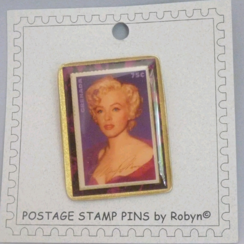 Marilyn Monroe Postage Stamp Pin Brooch Grenada