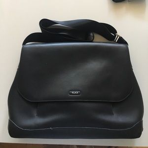 Tumi black cross body laptop bag