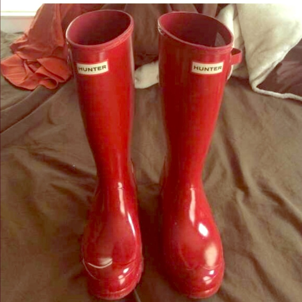 Red Hunter boots