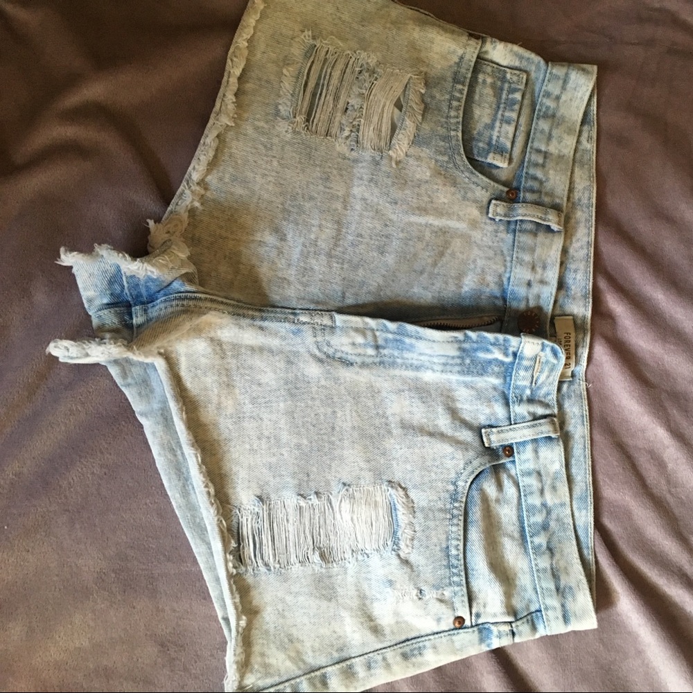 High waisted Forever 21 jean shorts