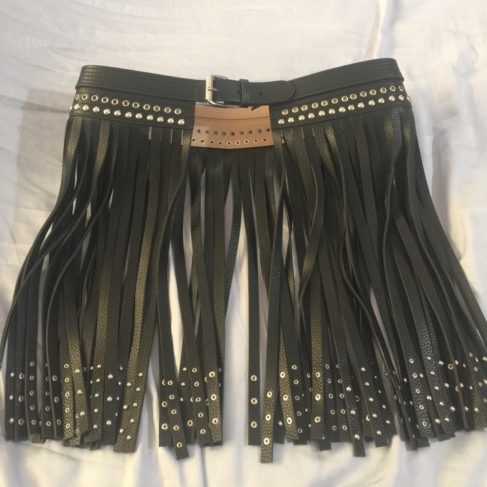 Bcbg maxazria fringe belt with studs