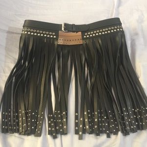 Bcbg maxazria fringe belt with studs