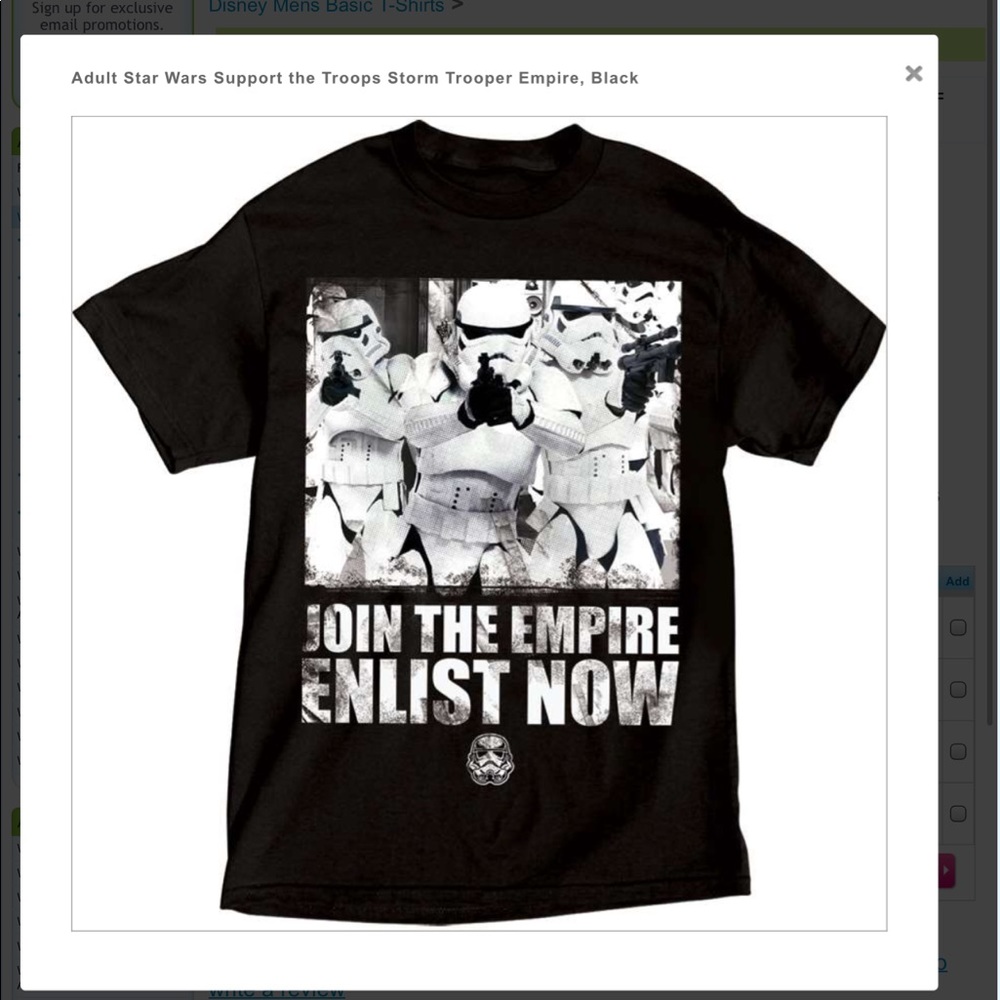 Star Wars. Adult tshirt support troop
