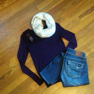 Ann Taylor LOFT Sweater Dark Burgundy XXSP