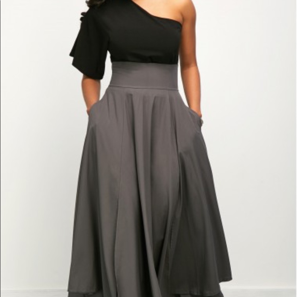 2 Piece grey high waisted skirt