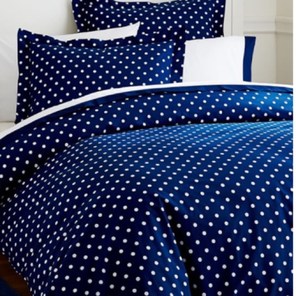 PB Teen Navy Dottie Duvet Cover & Sham