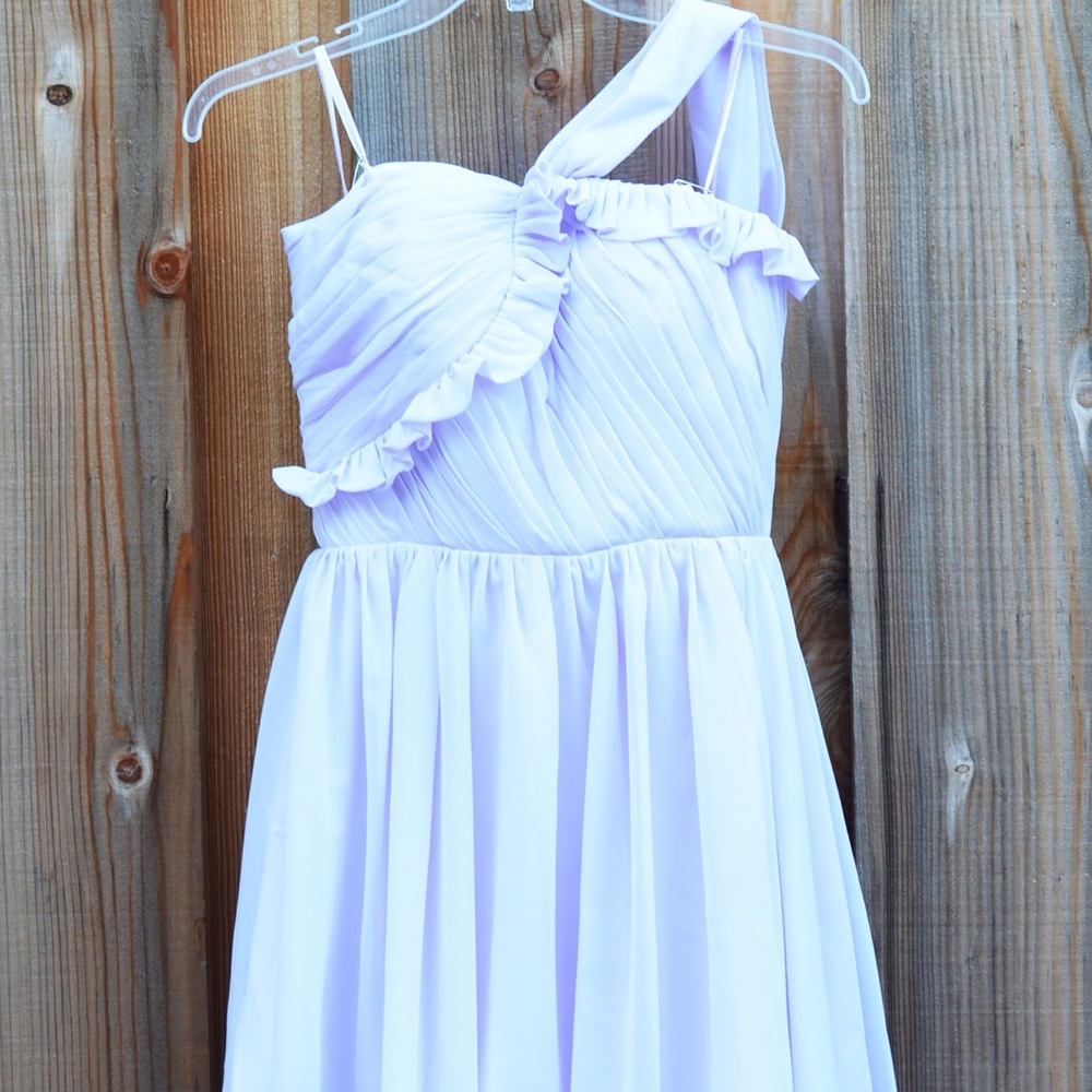 Light Purple One Shoulder Chiffon Dress