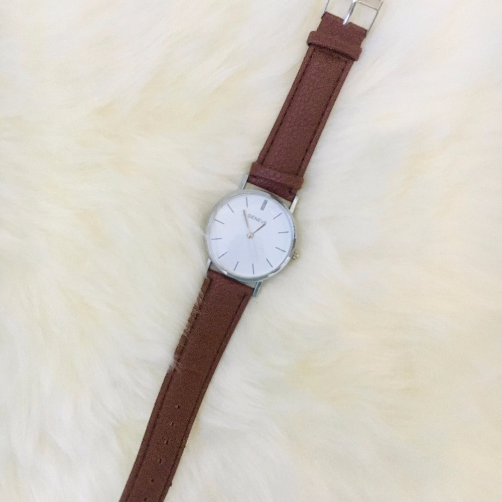 Geneve Watch Brown Strap