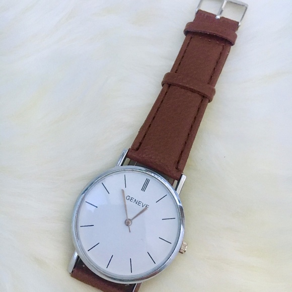 Geneve Watch Brown Strap - Picture 2 of 3