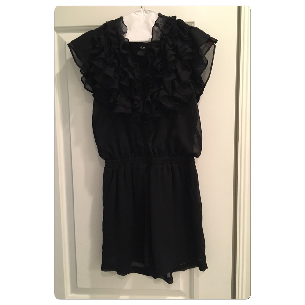 H&M Black Ruffle Romper
