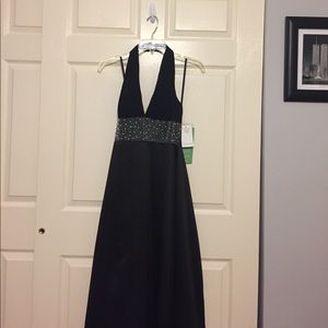 Black Satin Gown by Nicole Miller