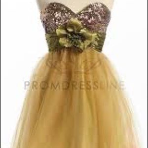 Prom dress short green pink!