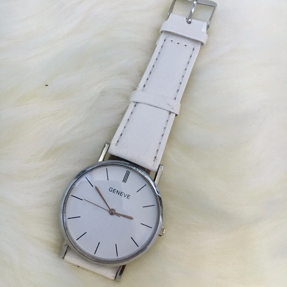 Geneve Watch White Strap