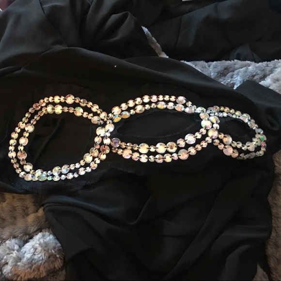 Black homecoming dress with embellished sleeve - Picture 3 of 3