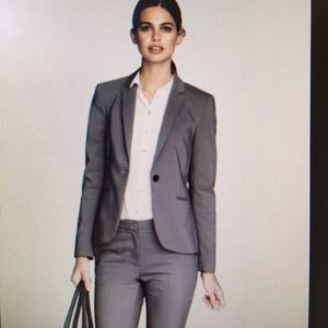 H&M navy blue suit with slacks and blazer, EUC