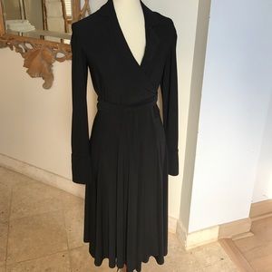 Lauren Ralph Lauren black long sleeve wrap dress