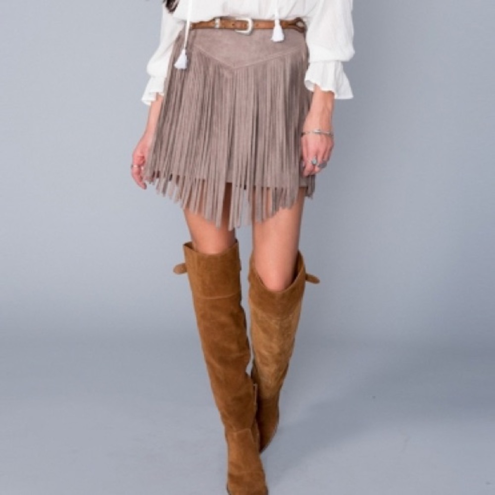 Show Me Your Mumu Rancho Fringe Skirt - NWOT