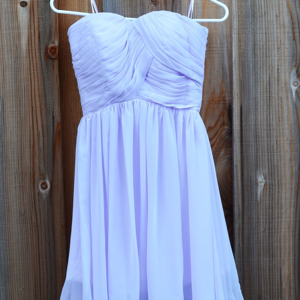 Light Purple Chiffon Strapless Dress
